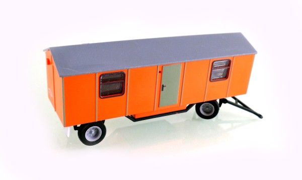 H0:14101785 Bauwagen Typ A8 mit 2 Fenstern, neutral orange, aufwendig bedruckt