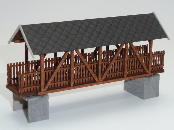 Bausatz "Schöne überdachte Holzbrücke" - Typ4
