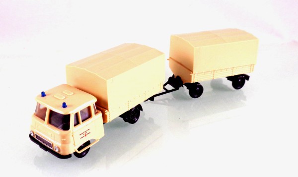 H0: 11250121 LKW IFA Robur LO2500 Hängerzug Pritsche / Plane DRK / DDR Präsidium Hilfszug der DDR