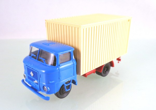 H0: 14105700bb LKW W50L Kofferaufbau (Thermokoffer) neutral, Fahrerhaus blau / Koffer beige-Copy