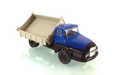 Miniature Camion Unic Izoard Pritschensattel – Bleu/Jaune – Espewe 1:87