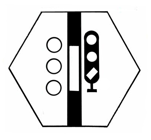 S861A Signalsymbol Hauptsperrsignal 3-begriffig für 3 Taster